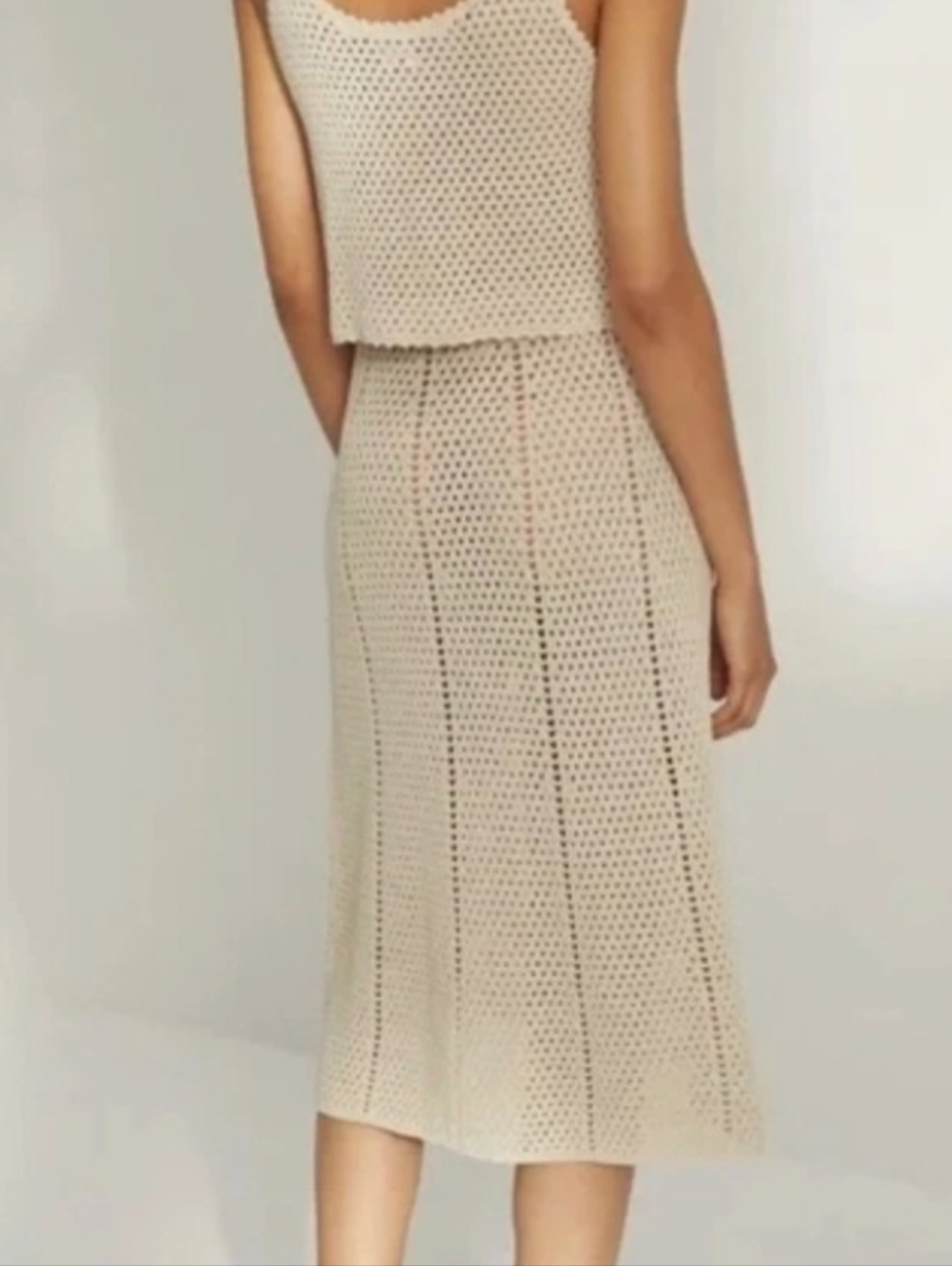Aritzia Wilfred Evie Crochet Midi Skirt, Birch (Eccru), XXS, Festival Boho Beach - Picture 3 of 8
